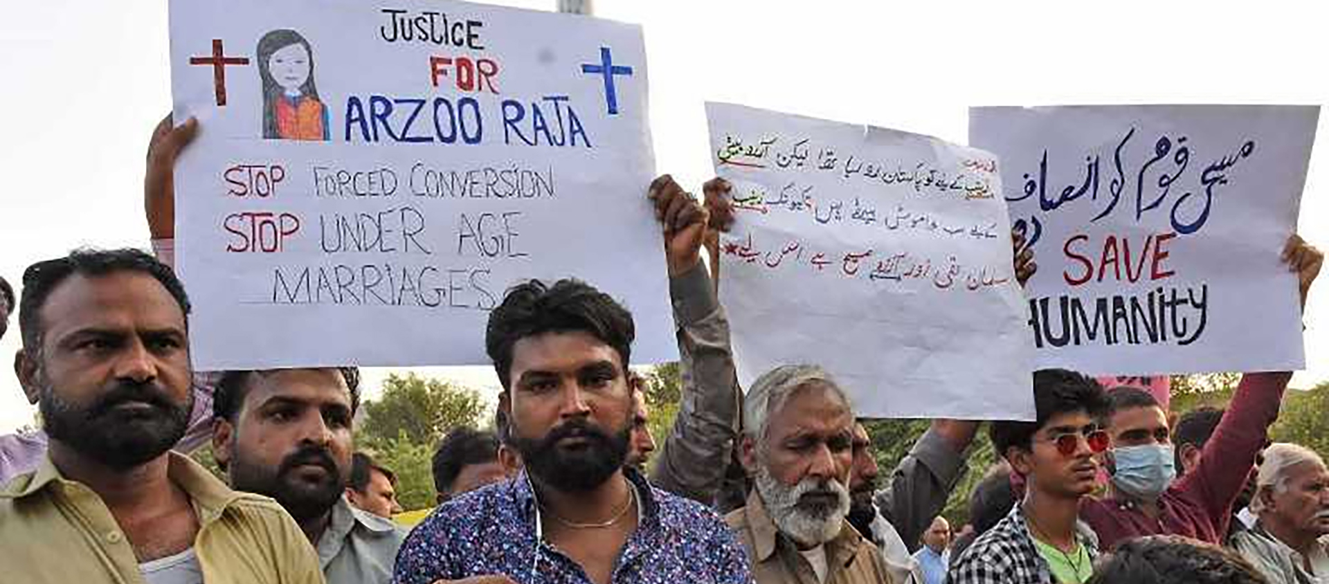 L'enlèvement, la conversion et le mariage forcés de Arzoo Marja ont eu une large résonance sociale et politique au Pakistan. Ici une manifestation de soutien en novembre 2020 | © Samaa TV