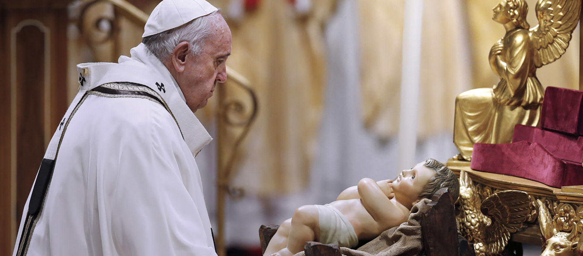 À Bethléem, Jésus est né près des oubliés des périphéries, a affirmée le pape | © Keystone/Newscom/Haring/Pool/Spaziani