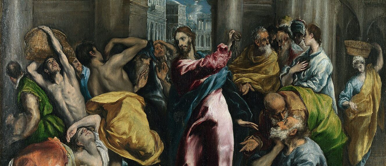 Jésus chassant les marchands du temple, par Le Greco (1600)