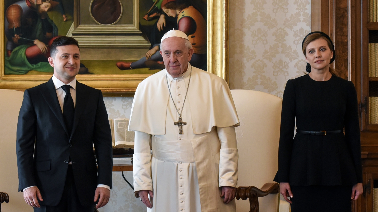 Le président ukrainien Vladimir Zelensky et sa femme Olena en visite chez le pape François en 2020 | Vatican Media 