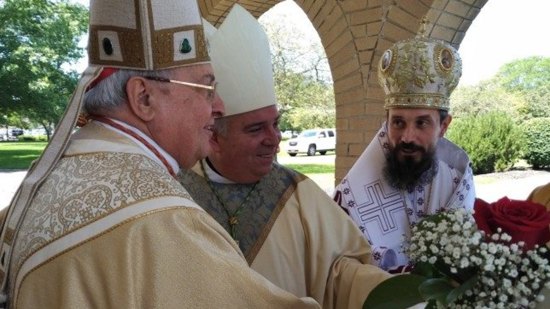 Le cardinal Sandri avec l'archevêque métropolitain de Philadelphie des Ukrainiens, lors du 50e anniversaire de l'Eparchie gréco-catholique, aux Etats-Unis, le 22 juin 2019  | © Vatican Media