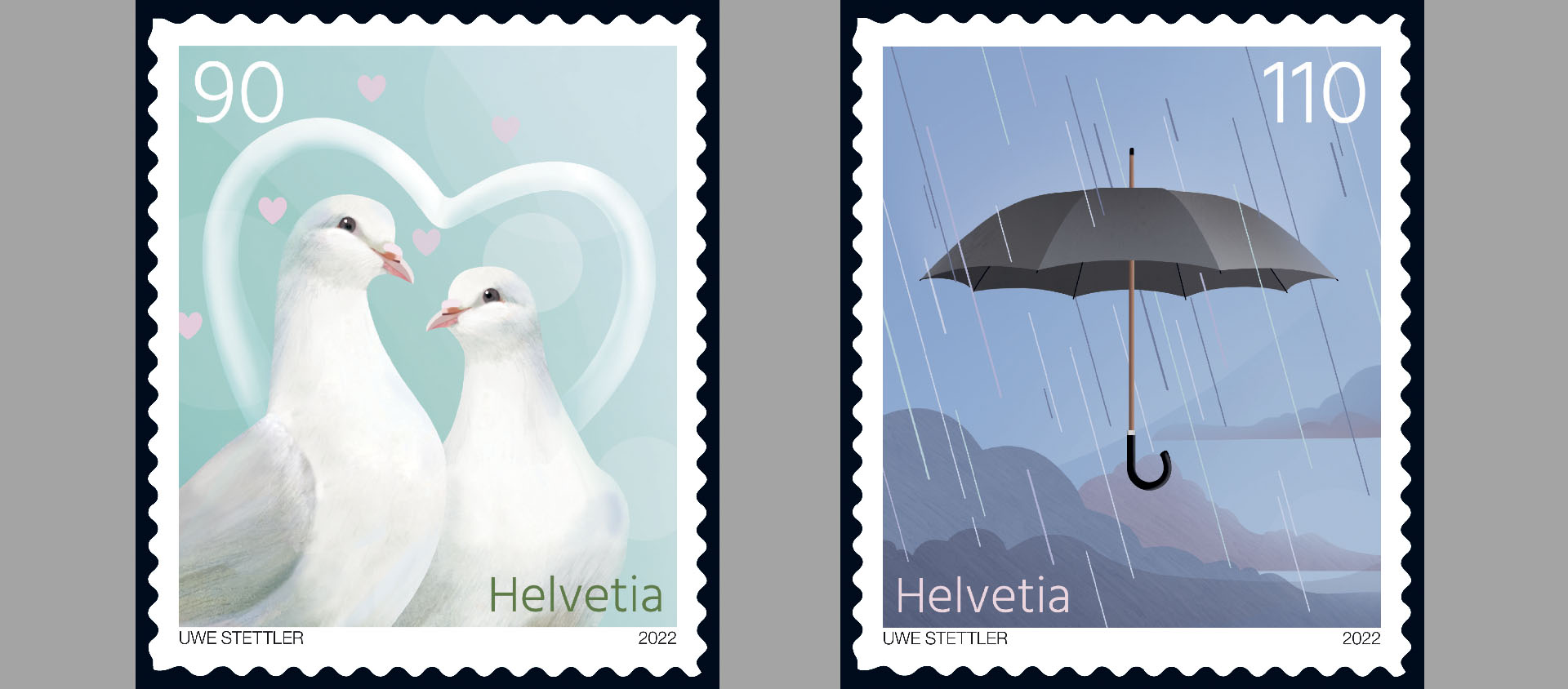 La Poste s'apprête à sortir deux timbres liés aux rites de passages: le mariage et le deuil | © La Poste suisse