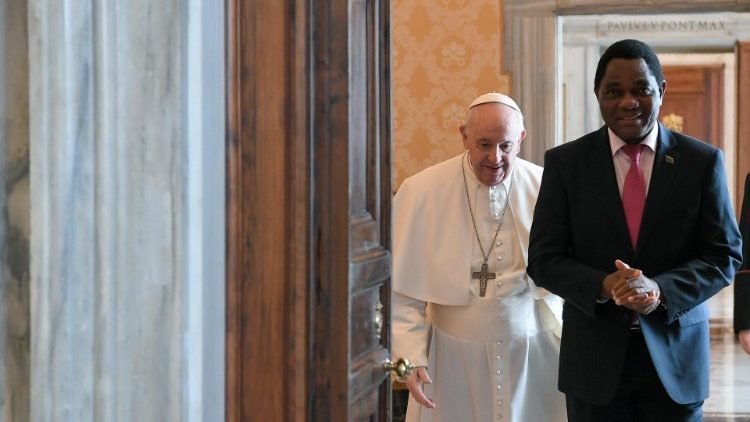 Le pape François a reçu le président de la République de Zambie  | © Vatican Media