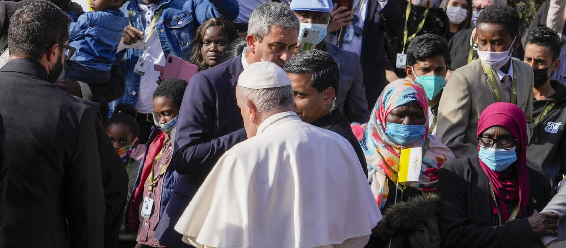 «Je suis ici pour vous dire que je suis proche de vous», a lancé le pape aux demandeurs d'asile présents au Centre Jean XXIII, à Malte | © Keystone/AP Photo/Andrew Medichini