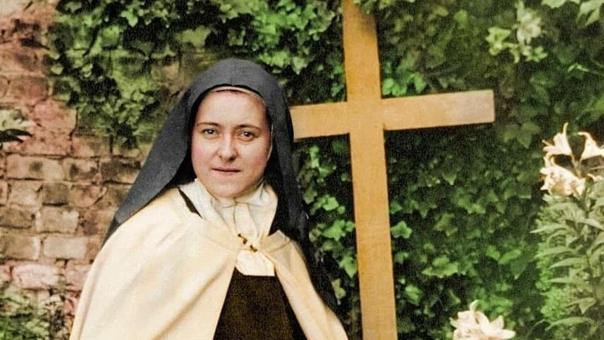 Photo colorisée de Thérèse de Lisieux, en juillet 1896 |  domaine public