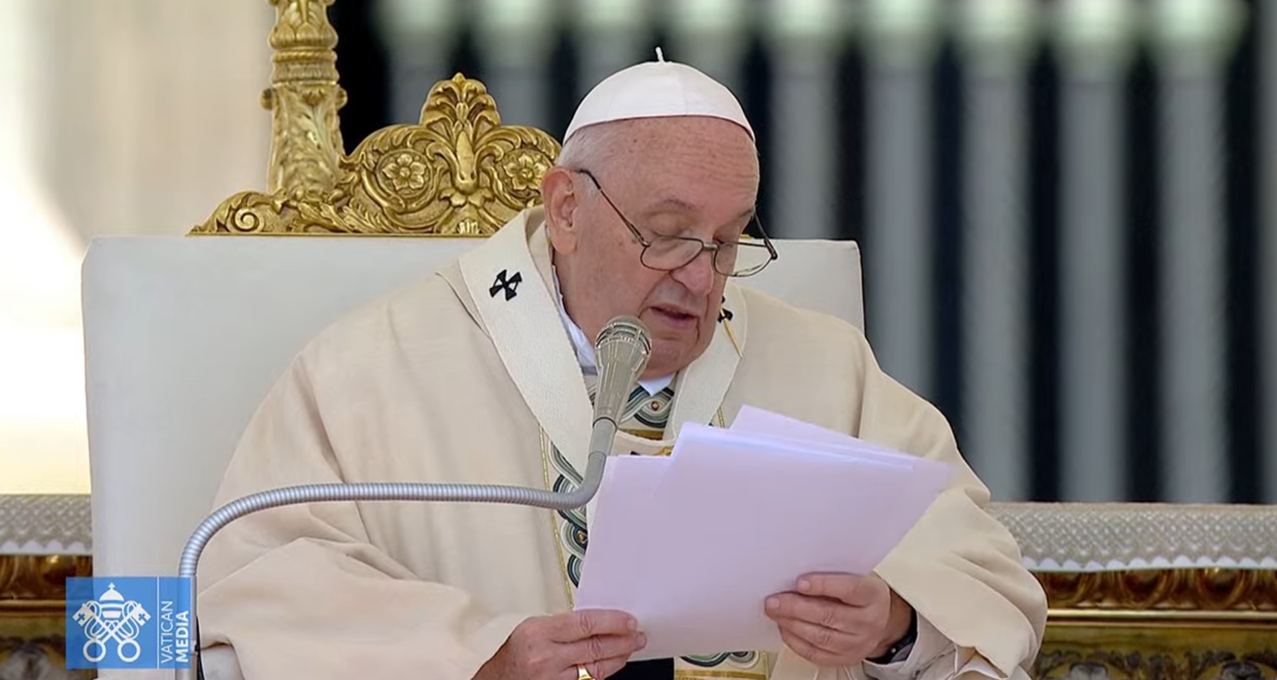 Le pape François lors des canonisations du 15 mai 2022 | capture d'écran Vatican Media