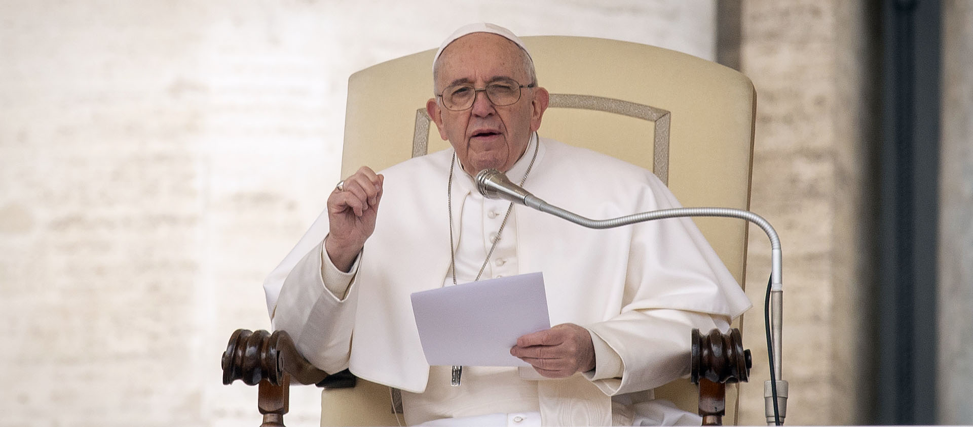 "Il faut considérer la vie comme elle est, avec la sagesse des personnes âgées", a insisté le pape François | © Antoine Mekary/I.media