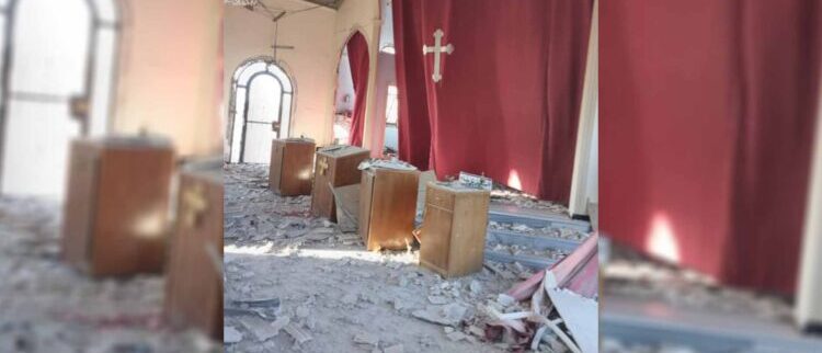 Le bombardement de l'église de Tel Amr (Syrie) a fait de gros dégâts | Twitter