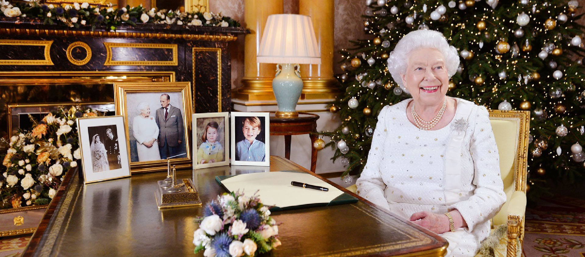 La reine Elizabeth II à Buckingham palace pour son discours de Noël, en 2018 | © Keystone/Avalon
