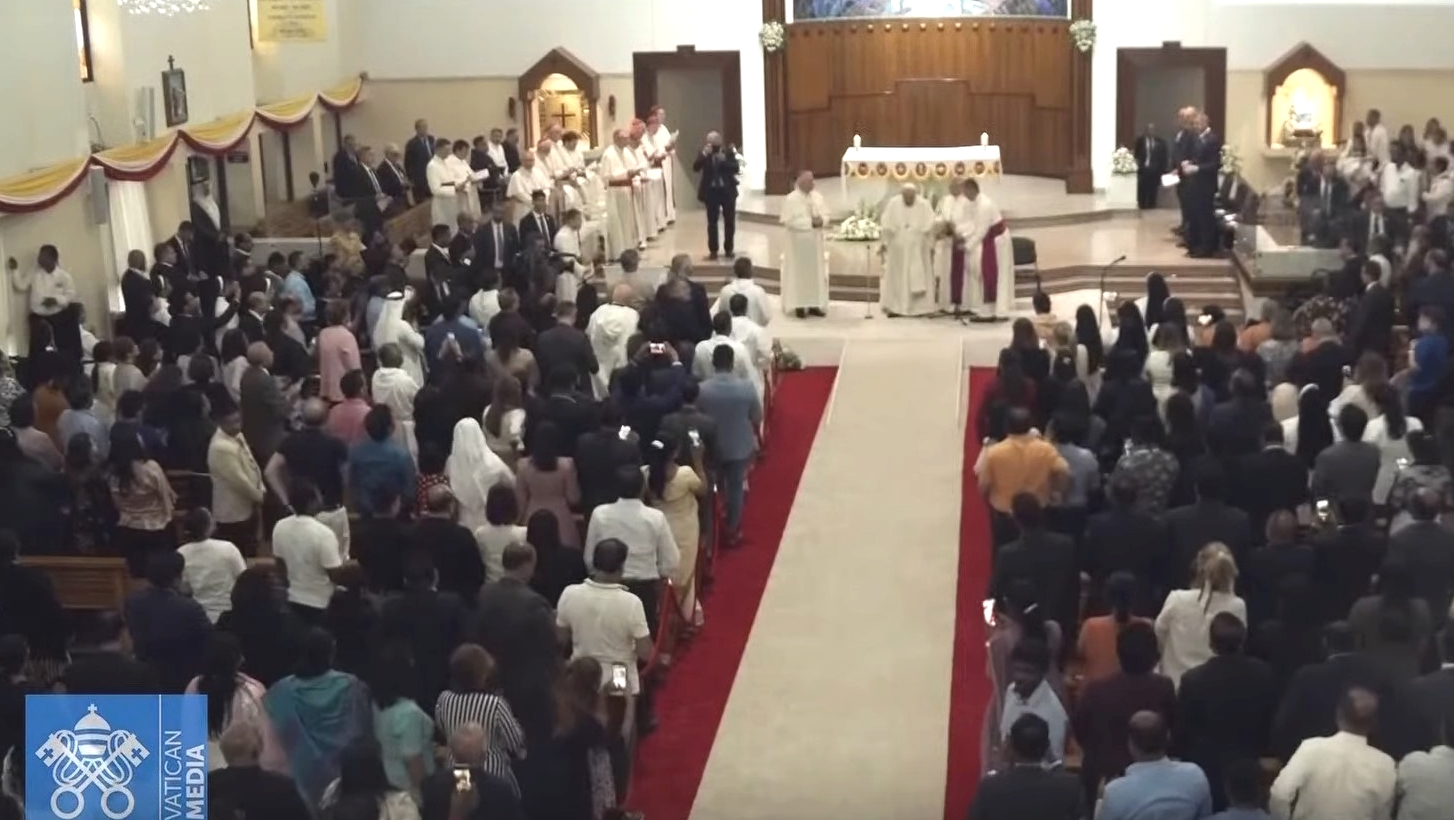 Rencontre du pape avec les évêques, les prêtres, les consacrées, les agents pastoraux de Bahreïn | capture d'écran Vatican media