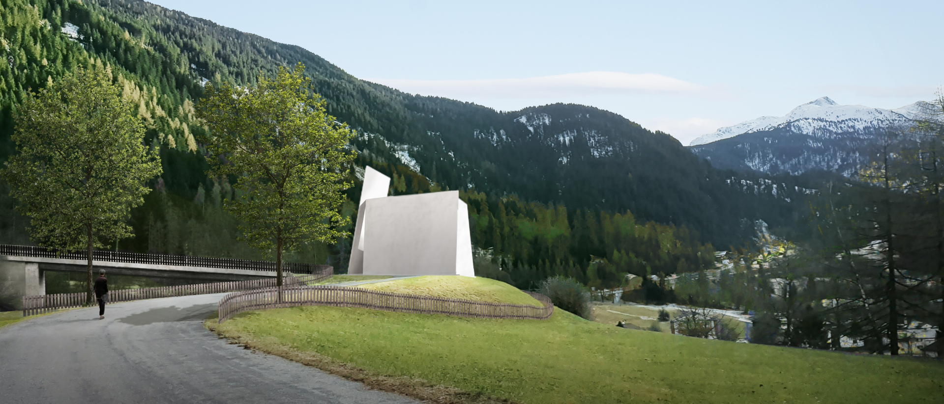 Le projet d'église de l'autoroute à Andeer (GR) a été imaginé par Herzog et de Meuron | © Herzog & de Meuron 