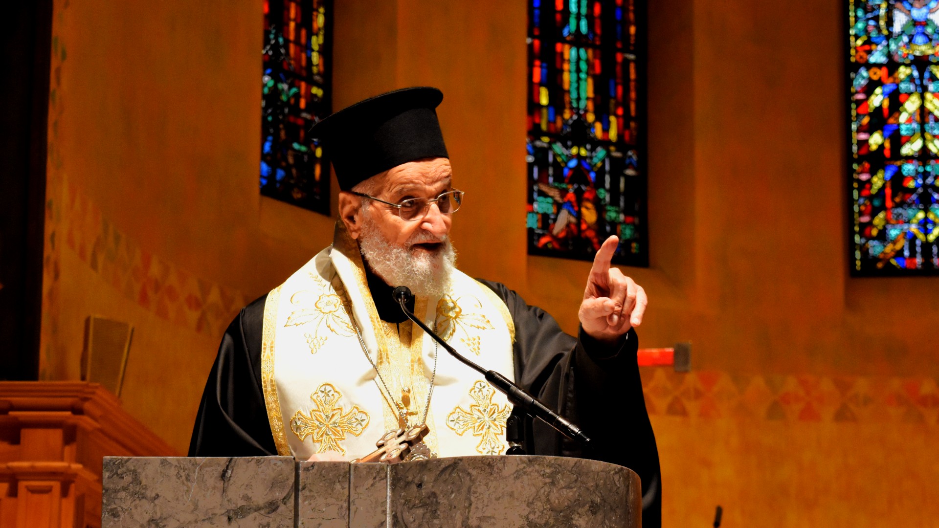 Patriarche émérite Grégoire III à l'église de la Trinité à Berne le 13 novembre 2022 | © Jacques Berset