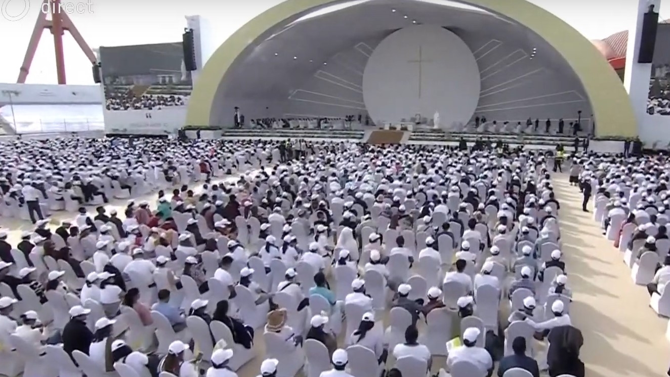 Messe du pape François au stade national de Bahreïn | capture d'écran Vatican media