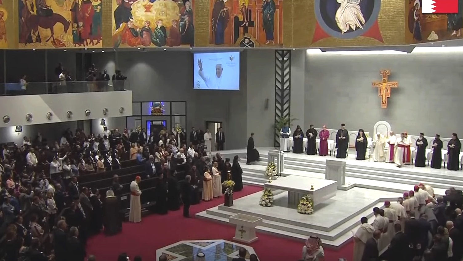 Bahreïn: rencontre oecuménique et prière pour la paix à la cathédrale Notre-Dame d’Arabie | capture d'écran Vatican media