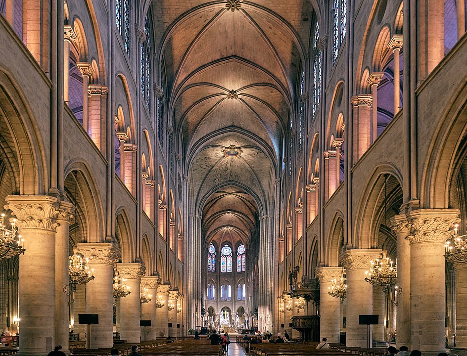 Nef de la cathédrale Notre-Dame de Paris, vue d'ouest en est. | © Pedro Szekely/Wikimedias/CC BY-SA 2.0