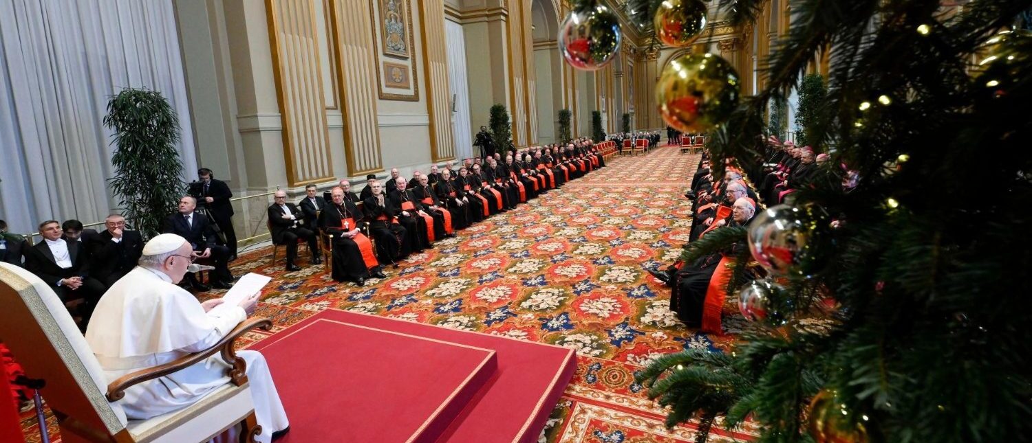 Le pape a donné son traditionnel discours des voeux de Noël à la Curie, le 22 décembre 2022 | © Vatican Media