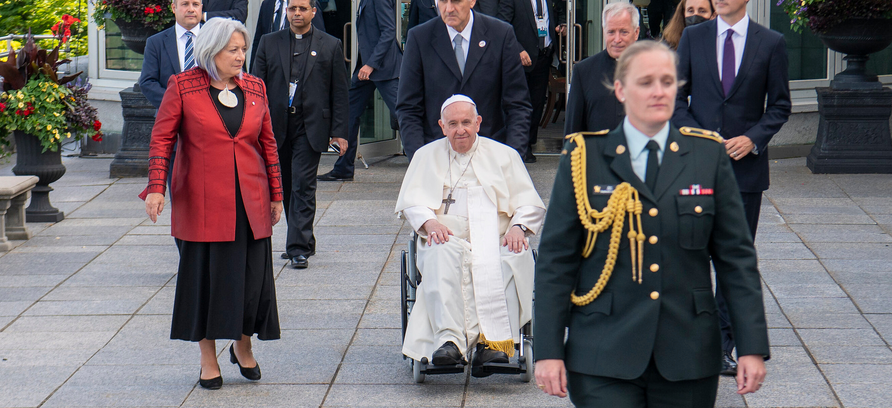Malgré ses problèmes de mobilité, le pape François a réalisé des voyages en 2022 | ici au Canada, en juillet © michael_swan/Flickr/CC BY-ND 2.0