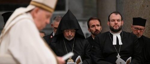 Le pape a célébré la clôture de la Semaine de prière pour l'unité des chrétiens en la présence de représentants d'autres confessions | © Vatican Media