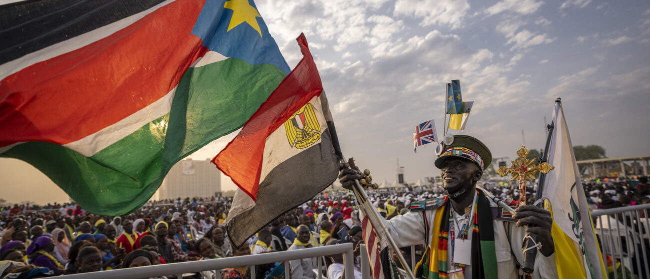 Des milliers de personnes se sont déplacées pour assister à la messe du pape François à Djouba, le 5 février 2023 | © AP Photo/Ben Curtis/Keystone