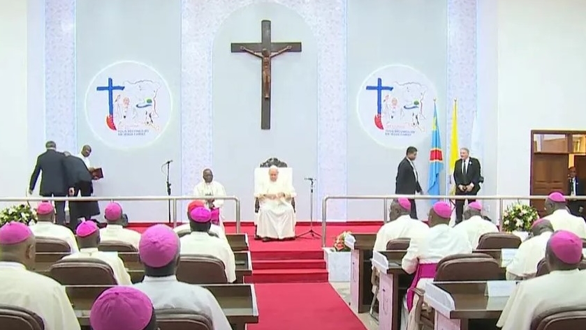Le pape François s'adresse aux évêques de la République démocratique du Congo | capture d'écran youtube