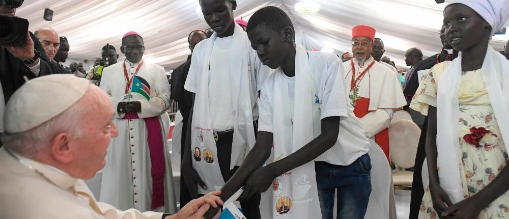 Le pape François a rencontré des déplacés du Soudan du Sud, le 4 février 2023 | © Vatican Media