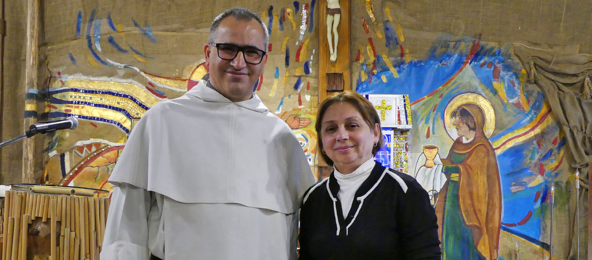 Anwar Abada, cofondatrice de la maison Béthanie et le père spirituel du lieu, le dominicain Ameer Jajé | © Benoit Drevet