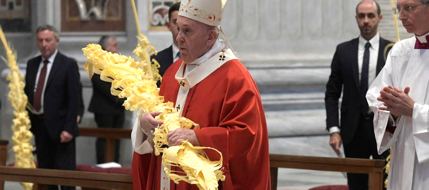Le pape François lors du dimanche des Rameaux en 2020 | © Vatican Media