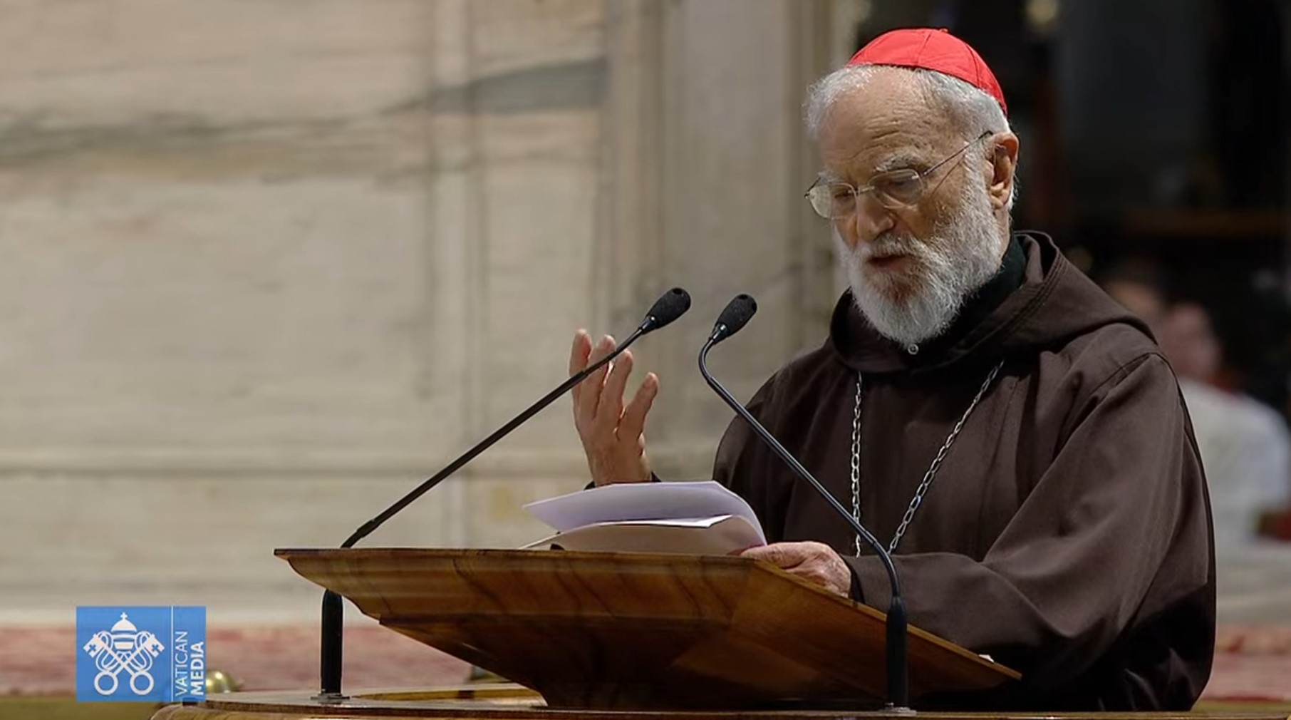 Le cardinal Cantalamessa lors de la prédication du Vendredi-Saint |  © Vatican media