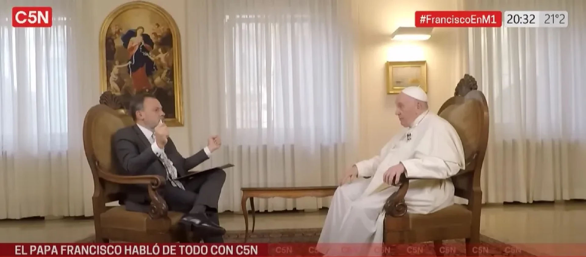 Durant l'entretien, le pape est revenu sur les circonstances de son élection en mars 2013 | Capture-écran