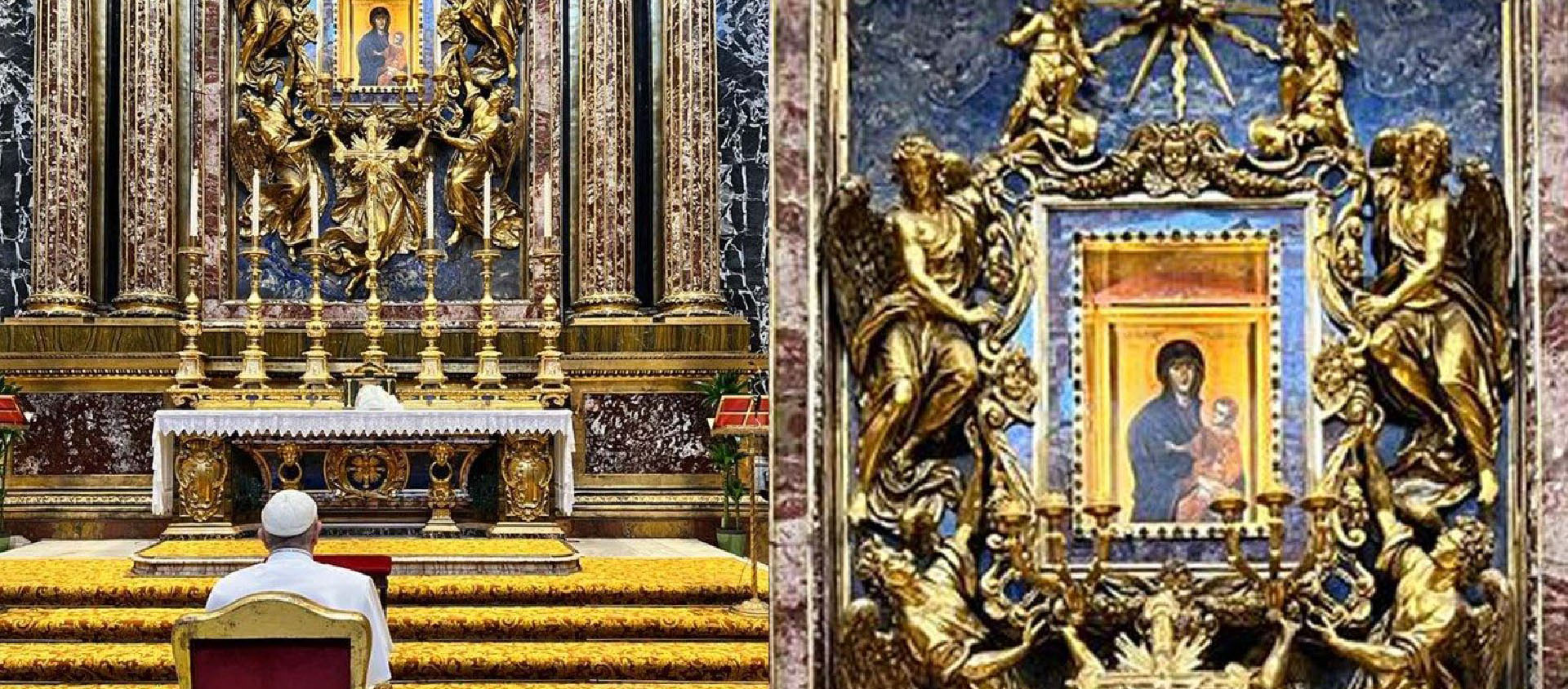 Avant et après chacun de ses voyages, le pape vient se recueillir devant l'icône de la Vierge "Salus Populi Romani" | © Vatican News