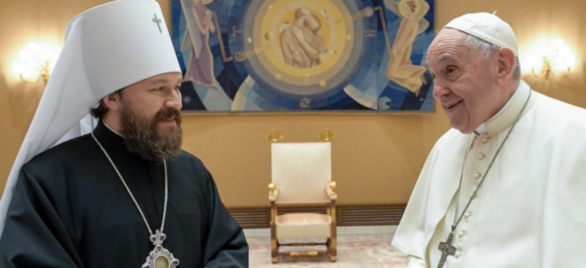 Le métropolite orthodoxe russe Hilarion a rencontré le pape François à Budapest | © Vatican Media