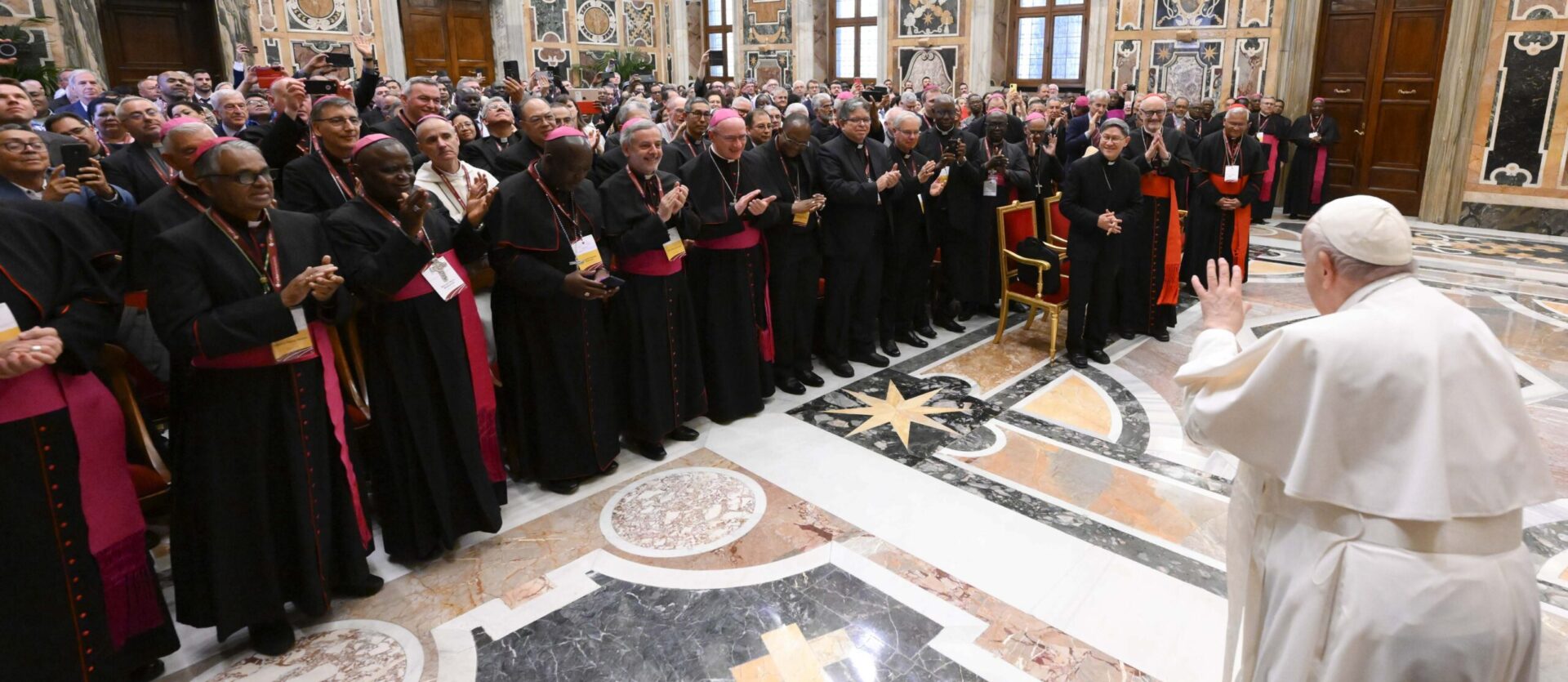 Le pape François à l'assemblée générale de Caritas Internationalis, le 11 mai 2023 | © Vatican Media