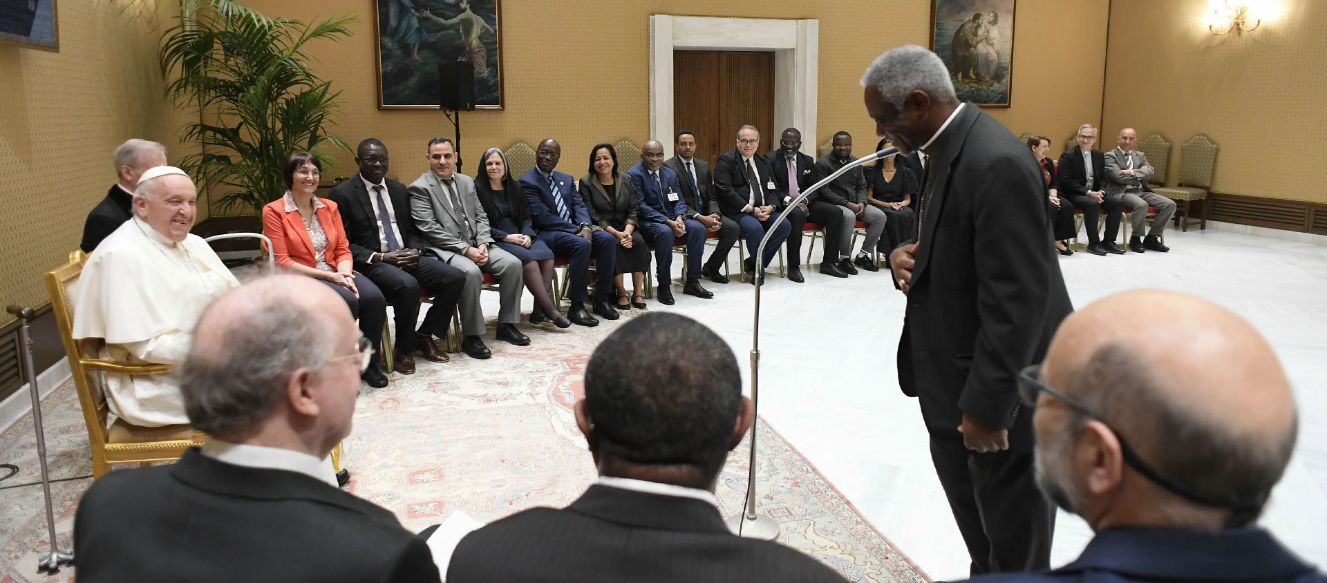 La lutte contre la faim est «un défi urgent», a souligné le pape François durant cette courte intervention matinale, tenue avant l’audience générale | © Vatican News