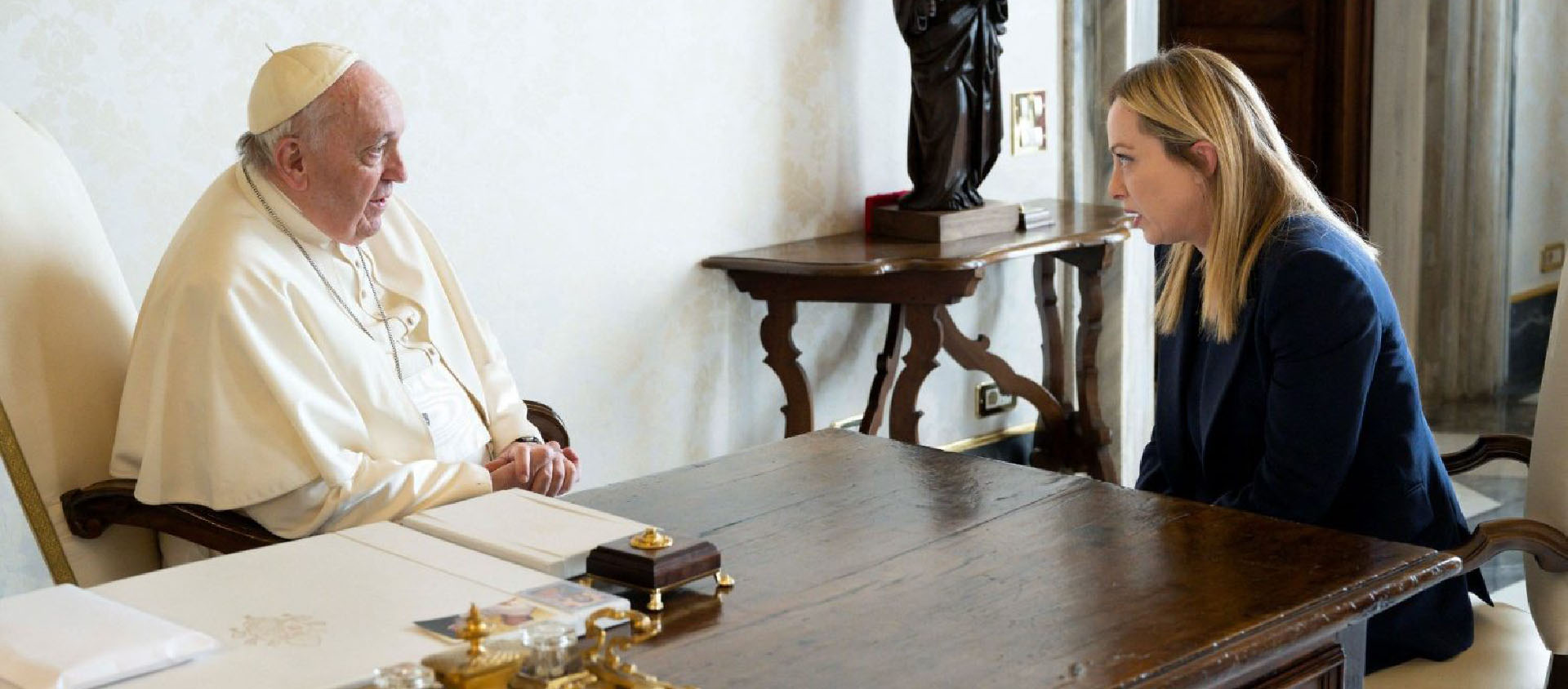 Le pape a déjà rencontré la cheffe du gouvernement Giorgia Meloni | © Vatican News