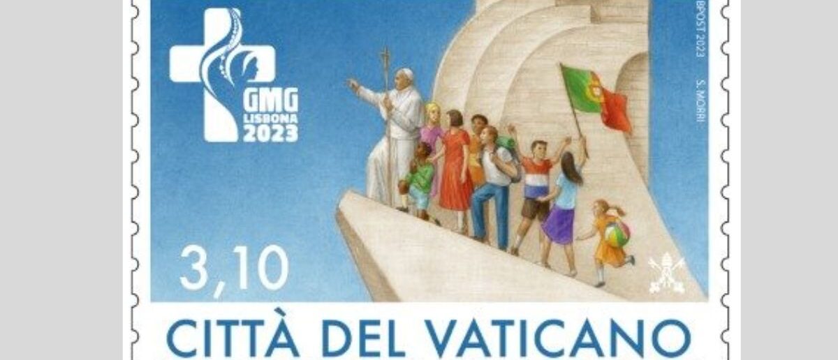Le timbre pour les JMJ montrant le pape sur le Monument aux découvertes a provoqué la polémique | DR