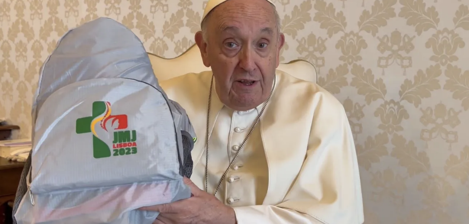 Le pape François a déjà préparé son sac pour aller aux JMJ | capture d'écran Vatican Media