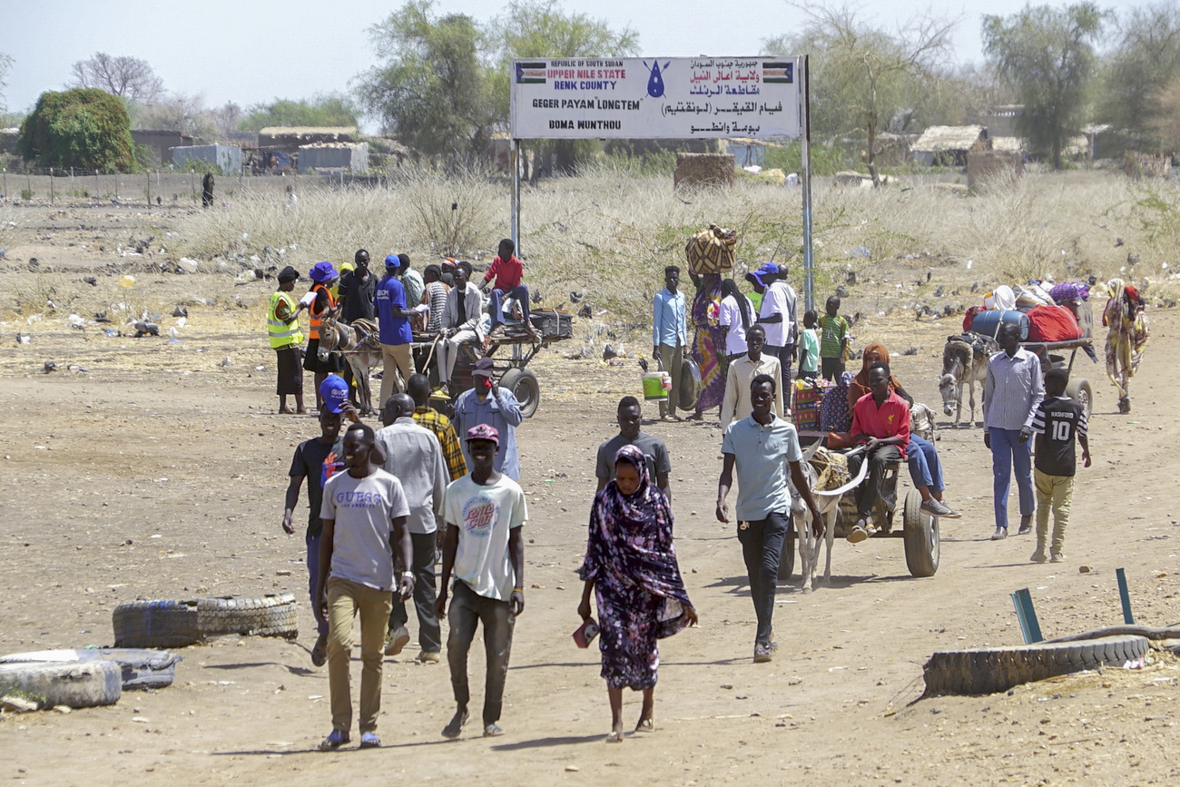 Des réfugiés soudanais à la frontière avec le Soudan du Sud, mai 2023 | © Keystone/Peter Louis/WFP via AP