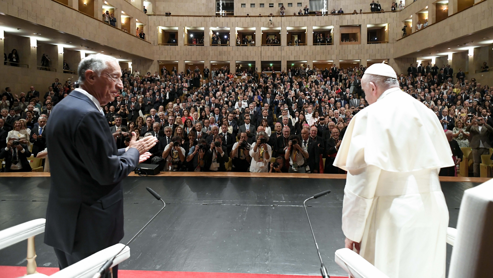 Le pape François s'est exprimé devant les autorités civiles du Portugal | © Vatican Media