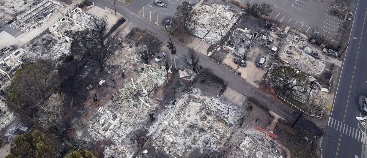 Les feux ont provoqué des dégâts très importants et fait de nombreuses victimes dans la ville de Lahaina (Hawaï) | © Keystone