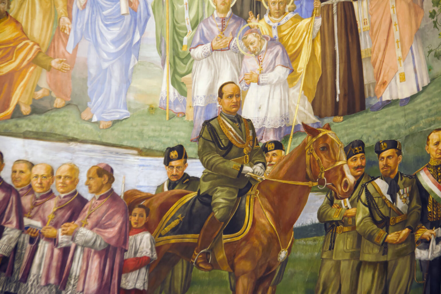 À Montréal, que fait Benito Mussolini sur la fresque d'une église