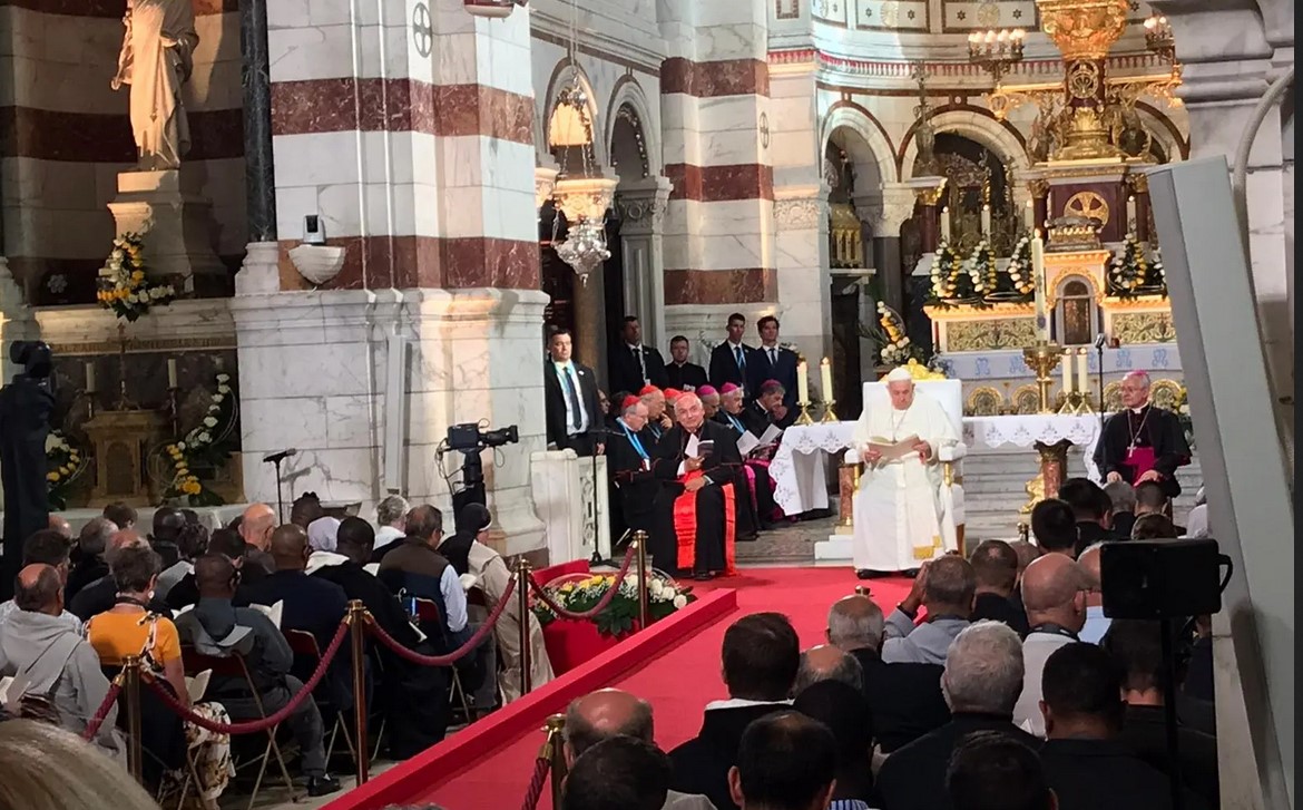 A Marseille, le pape François s'est rendu à Notre-Dame de la Garde | I.MEDIA