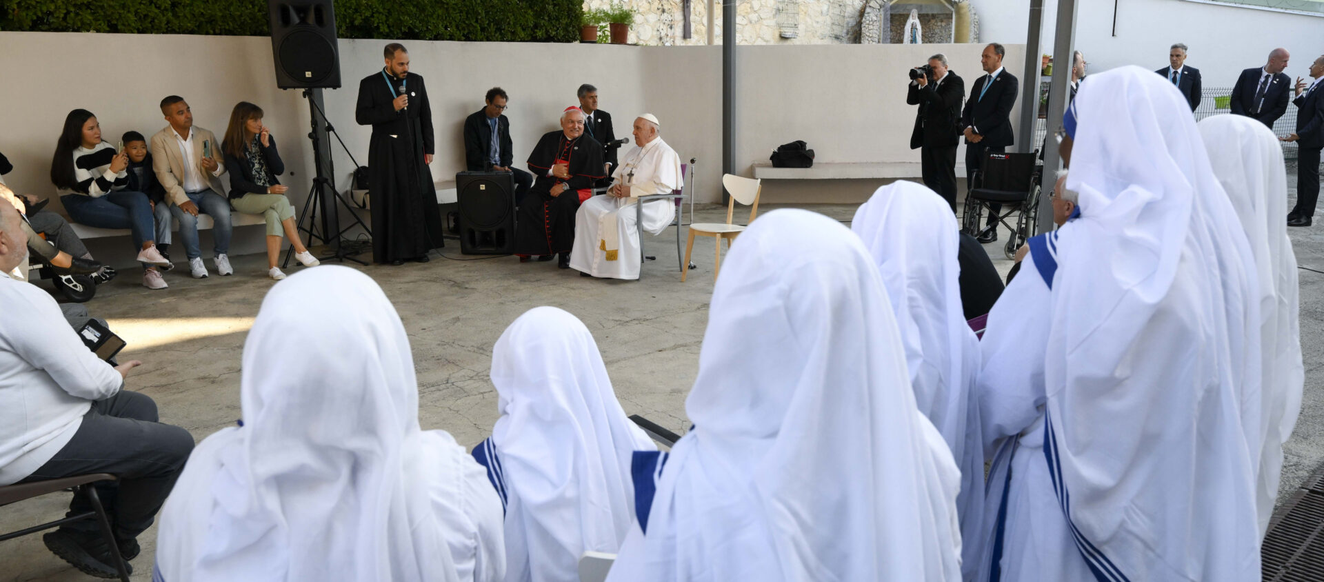 Le pontife a rejoint le quartier de Saint-Mauront, tristement connu pour être l’un des plus pauvres de France | © Vatican Media