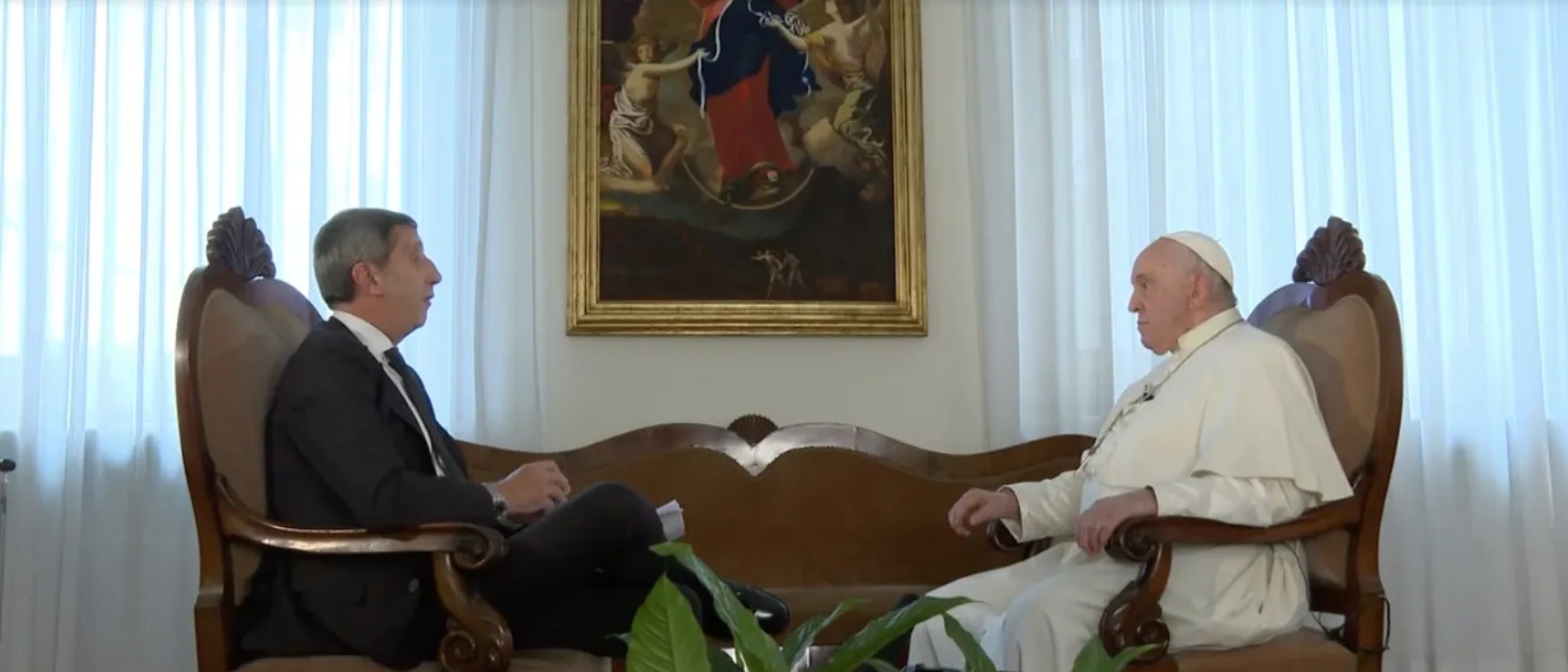 Le pape François a répondu aux questions de la TV italienne RAI 1 | capture d'écran 