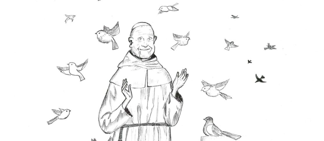 Avec Laudato si' et Laudate Deum, le pape François suit les traces du saint d'Assise | © dessin. Raphaël Zbinden