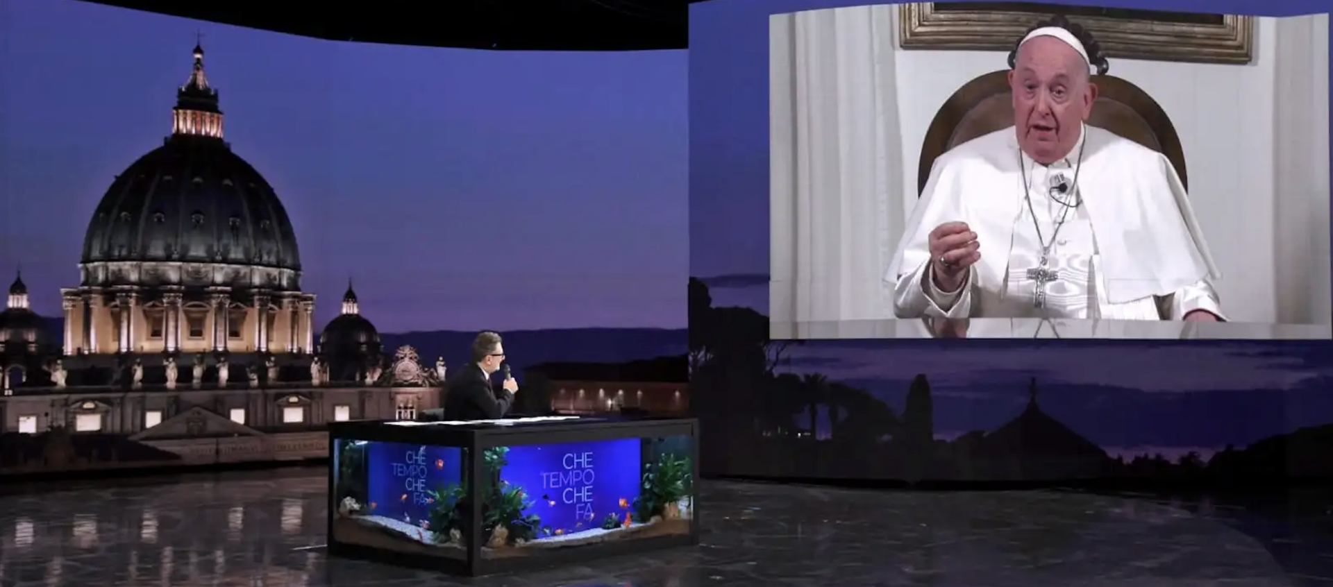 Le pape François est passé le 14 janvier 2024 dans le talk-show italien Che tempo che fa | capture d'écran Nove