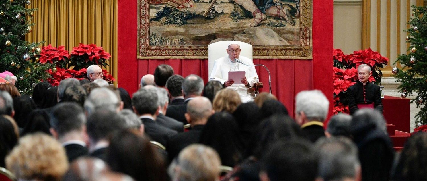 Le pape François s'est exprimé, le 8 janvier 2024, devant le corps diplomatique | © Vatican Media