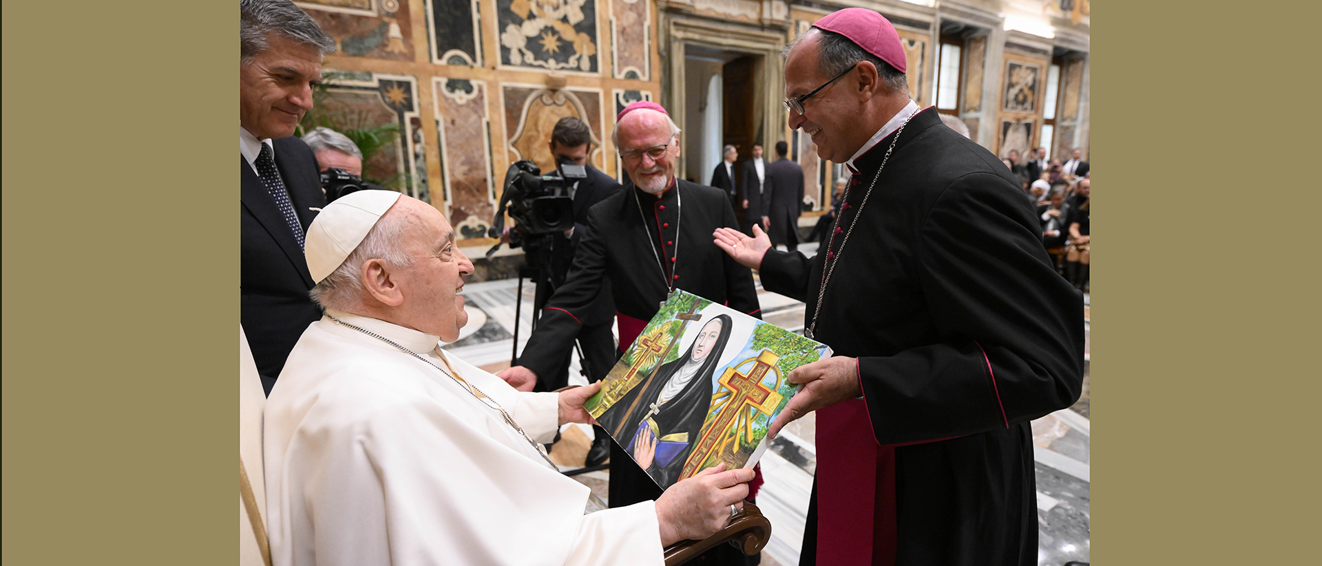 Devant les pèlerins argentins, François vante la résilience de Mama Antula, canonisée le 11 février 2024 | © Vatican Media