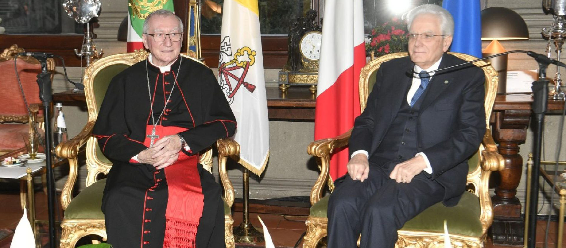 Le cardinal Pietro Parolin a évoqué la situation à Gaza avec le président de la république italienne Sergio Mattarella | © Vatican Media