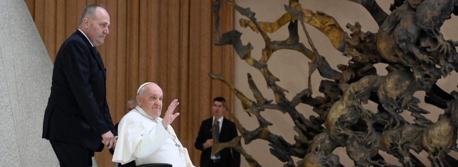Bien qu'ayant pu participer à l'audience générale du 28 février 2024, le pape François n'a pas pu prononcer lui-même sa catéchèse | © Vatican Media