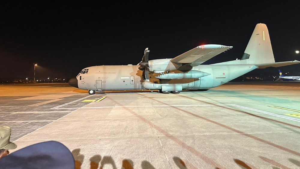 L'avion qui a atterrit à Rome le 29 janvier avec onze enfants de Gaza à bord | © Vatican news